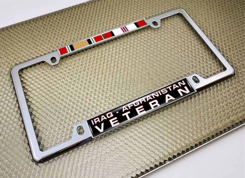 Iraq - Afghanistan Veteran - Car Metal License Plate Frame